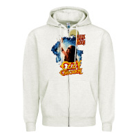 Oatmeal Heather bark at the moon Zipper Hoodie - artisFamous