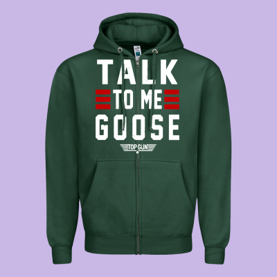 Top Gun Talk To Me Goose Distressed Zipper Hoodie Designed By Artisfamous