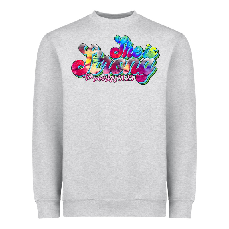 She Is Strong Proverbs 31:25 Heavyweight Sweatshirt by JahusDesignShop | Teevron