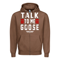 Chestnut top gun talk to me goose distressed Zipper Hoodie - artisFamous