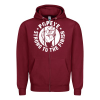 Burgundy strong to the finish Zipper Hoodie - artisFamous