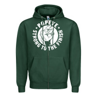 Sports Green strong to the finish Zipper Hoodie - artisFamous