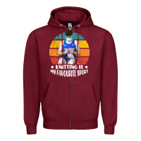 Burgundy tom daley knitting is my favourite sport  3 Zipper Hoodie - artisFamous