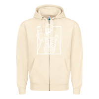 Sandshell distressed skeleton vintage smiling skull drinking coffee Zipper Hoodie - artisFamous