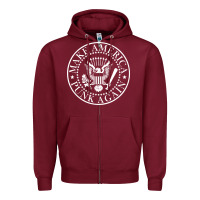 Burgundy funny make america punk again vintage rock seal Zipper Hoodie - artisFamous