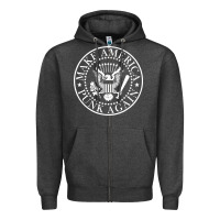 Charcoal Heather funny make america punk again vintage rock seal Zipper Hoodie - artisFamous