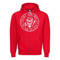Red funny make america punk again vintage rock seal Zipper Hoodie - artisFamous