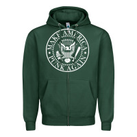 Sports Green funny make america punk again vintage rock seal Zipper Hoodie - artisFamous