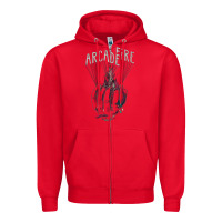 Red arcade fire hand Zipper Hoodie - artisFamous