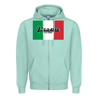 Seafoam vespa motorcycle Zipper Hoodie - artisFamous