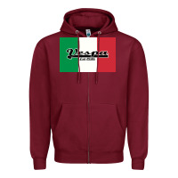 Burgundy vespa motorcycle Zipper Hoodie - artisFamous