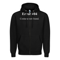 Black 404 costume not found in white version Zipper Hoodie - artisFamous