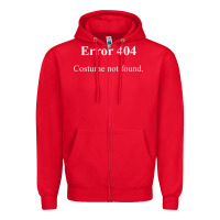Red 404 costume not found in white version Zipper Hoodie - artisFamous