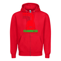 Red fu manchu Zipper Hoodie - artisFamous