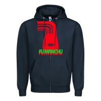 Navy fu manchu Zipper Hoodie - artisFamous