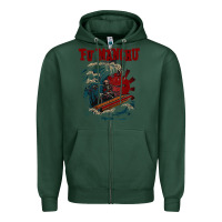 Sports Green fu manchu Zipper Hoodie - artisFamous