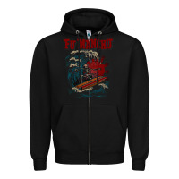 Black fu manchu Zipper Hoodie - artisFamous