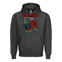 Charcoal Heather fu manchu Zipper Hoodie - artisFamous