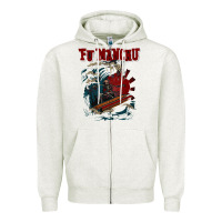 Oatmeal Heather fu manchu Zipper Hoodie - artisFamous