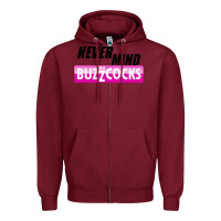 Burgundy Never Mind the Buzzcocks Zipper Hoodie - artisFamous
