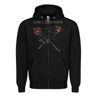 Black Circa Survive Zipper Hoodie - artisFamous