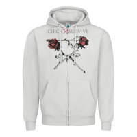 Dove Grey Circa Survive Zipper Hoodie - artisFamous