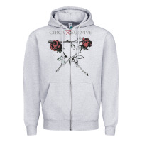 Heather Grey Circa Survive Zipper Hoodie - artisFamous