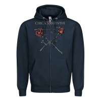 Navy Circa Survive Zipper Hoodie - artisFamous
