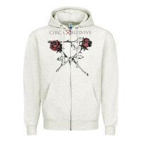 Oatmeal Heather Circa Survive Zipper Hoodie - artisFamous