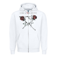 White Circa Survive Zipper Hoodie - artisFamous