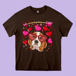 Valentines Day  Beagle Heavy Core Tee Designed By Ranaportraitstore