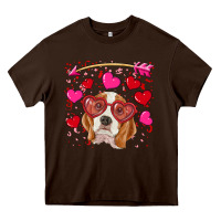 Chocolate Brown Valentines day  beagle Heavy Core Tee - RanaPortraitStore