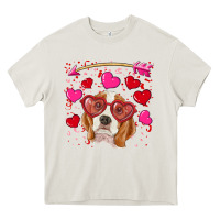Cream Valentines day  beagle Heavy Core Tee - RanaPortraitStore