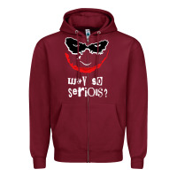 Burgundy why so serious Zipper Hoodie - artisFamous