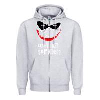 Heather Grey why so serious Zipper Hoodie - artisFamous