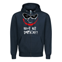 Navy why so serious Zipper Hoodie - artisFamous
