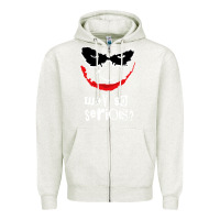 Oatmeal Heather why so serious Zipper Hoodie - artisFamous