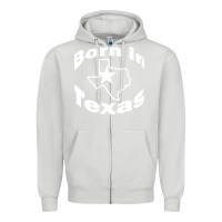 Dove Grey born in texas Zipper Hoodie - artisFamous
