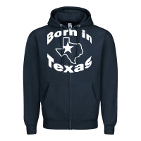 Navy born in texas Zipper Hoodie - artisFamous