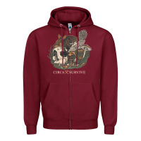 Burgundy Circa Survive Zipper Hoodie - artisFamous