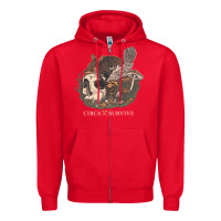 Red Circa Survive Zipper Hoodie - artisFamous