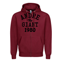 Burgundy andre the giant 1980 Zipper Hoodie - artisFamous