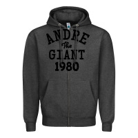 Charcoal Heather andre the giant 1980 Zipper Hoodie - artisFamous