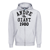 Heather Grey andre the giant 1980 Zipper Hoodie - artisFamous