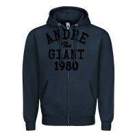 Navy andre the giant 1980 Zipper Hoodie - artisFamous