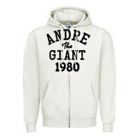 Oatmeal Heather andre the giant 1980 Zipper Hoodie - artisFamous
