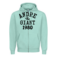 Seafoam andre the giant 1980 Zipper Hoodie - artisFamous