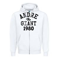 White andre the giant 1980 Zipper Hoodie - artisFamous
