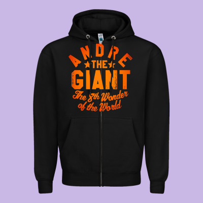Andre The Giant 8th Wonder Of The World Zipper Hoodie Designed By Artisfamous