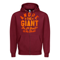 Burgundy andre the giant 8th wonder of the world Zipper Hoodie - artisFamous